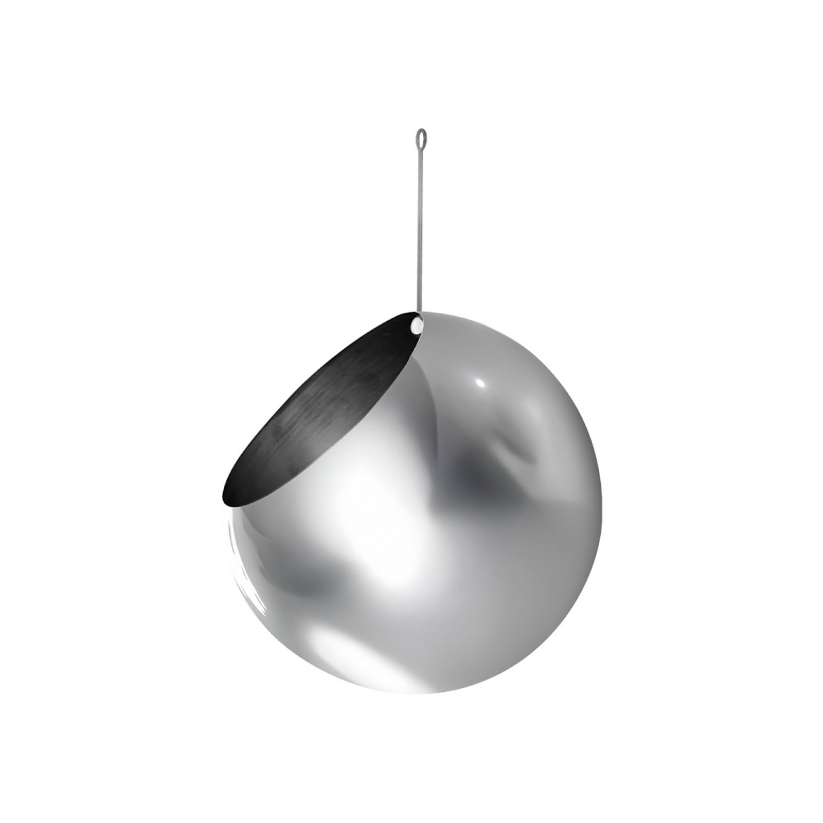 Bloempot Globe, hangend, Ø 21 cm, zilver, roestvrij staal - AYTM