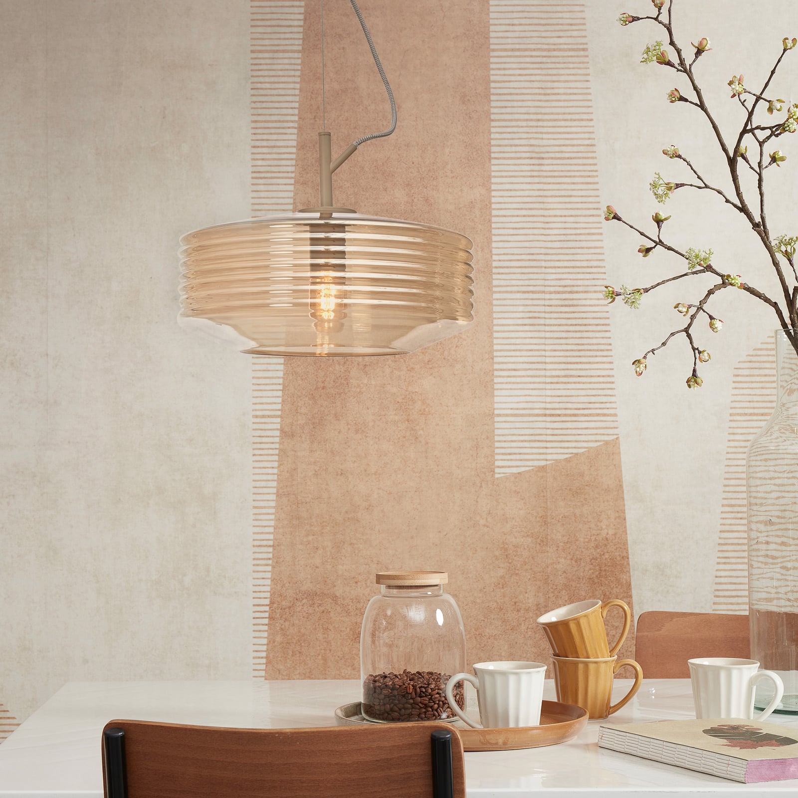 IT'S ABOUT ROMI Pendellampe Verona, rav, glass, E27 IT'S ABOUT ROMI Pendellampe Verona, rav, glass, E27