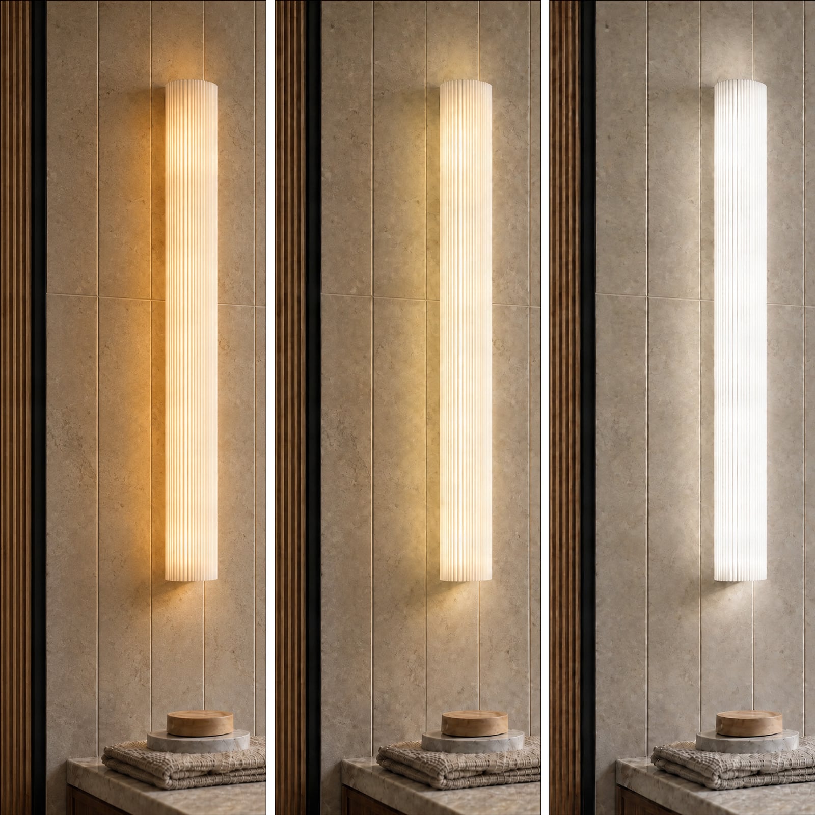 Aplique LED para baño Victoire de Lucande, 70 cm, blanco/cromo, CCT Aplique LED para baño Victoire de Lucande, 70 cm, blanco/cromo, CCT