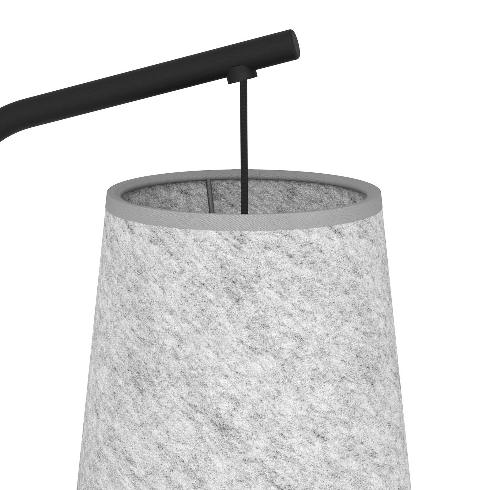Lampa stojąca Alsager z filcowym kloszem