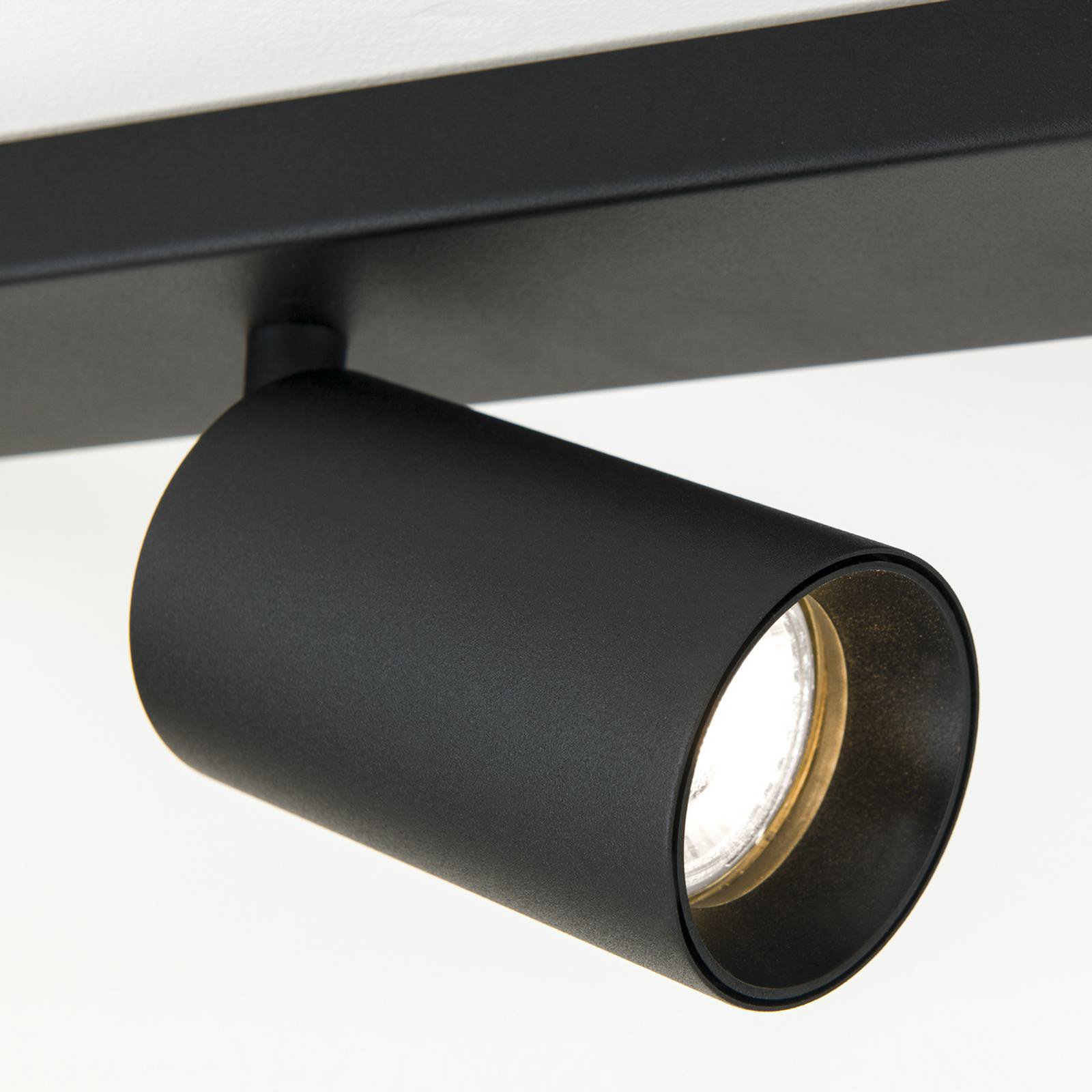 Spot pour plafond Sean, noir, à 8 lampes, acier, aluminium, GU10