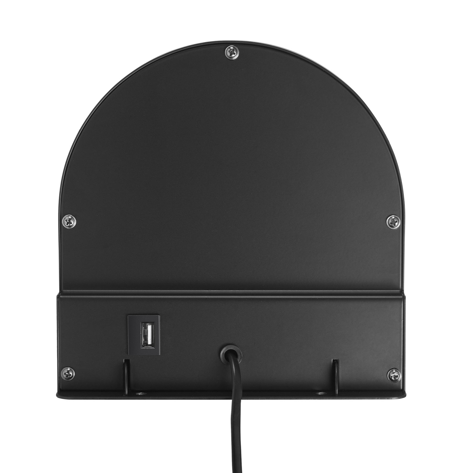 Vegglampe Cody, med hylle og USB-port, svart