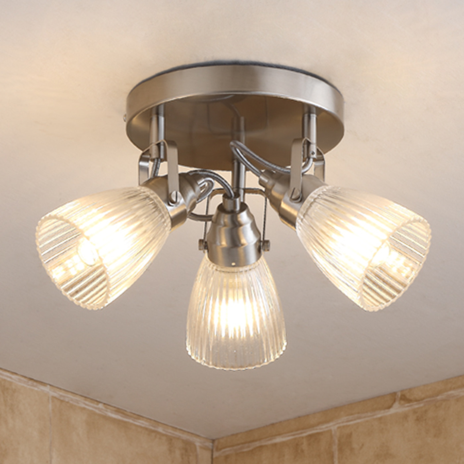Kara mennyezeti lámpa fürdőbe G9-LED, 3izzós kerek