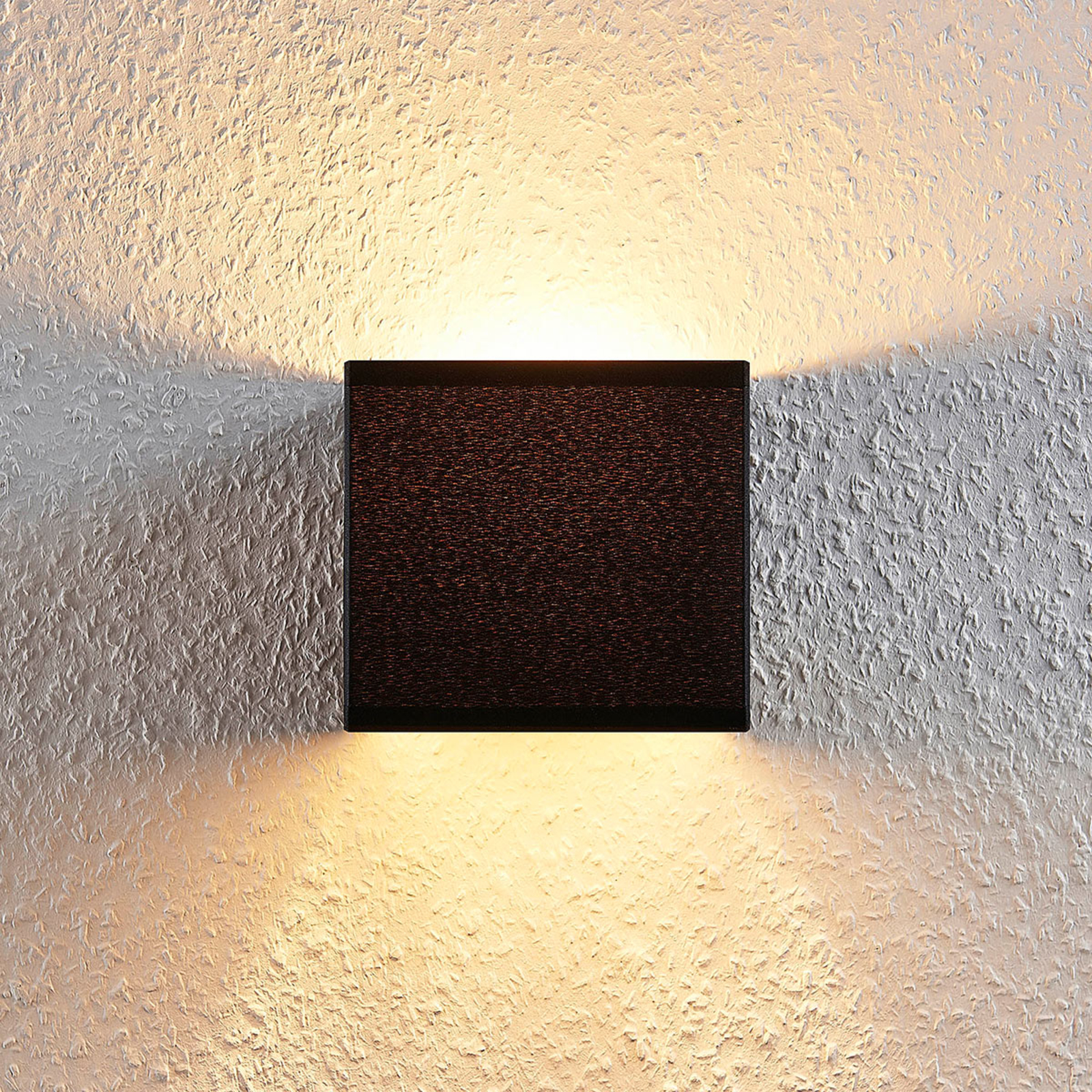 Lindby Adea fabric wall lamp with switch, 13 cm, black, for Bedroom, fabric, metal, E14, 40 W, energy efficiency: A++, W: 13.5 cm, H: 13 cm