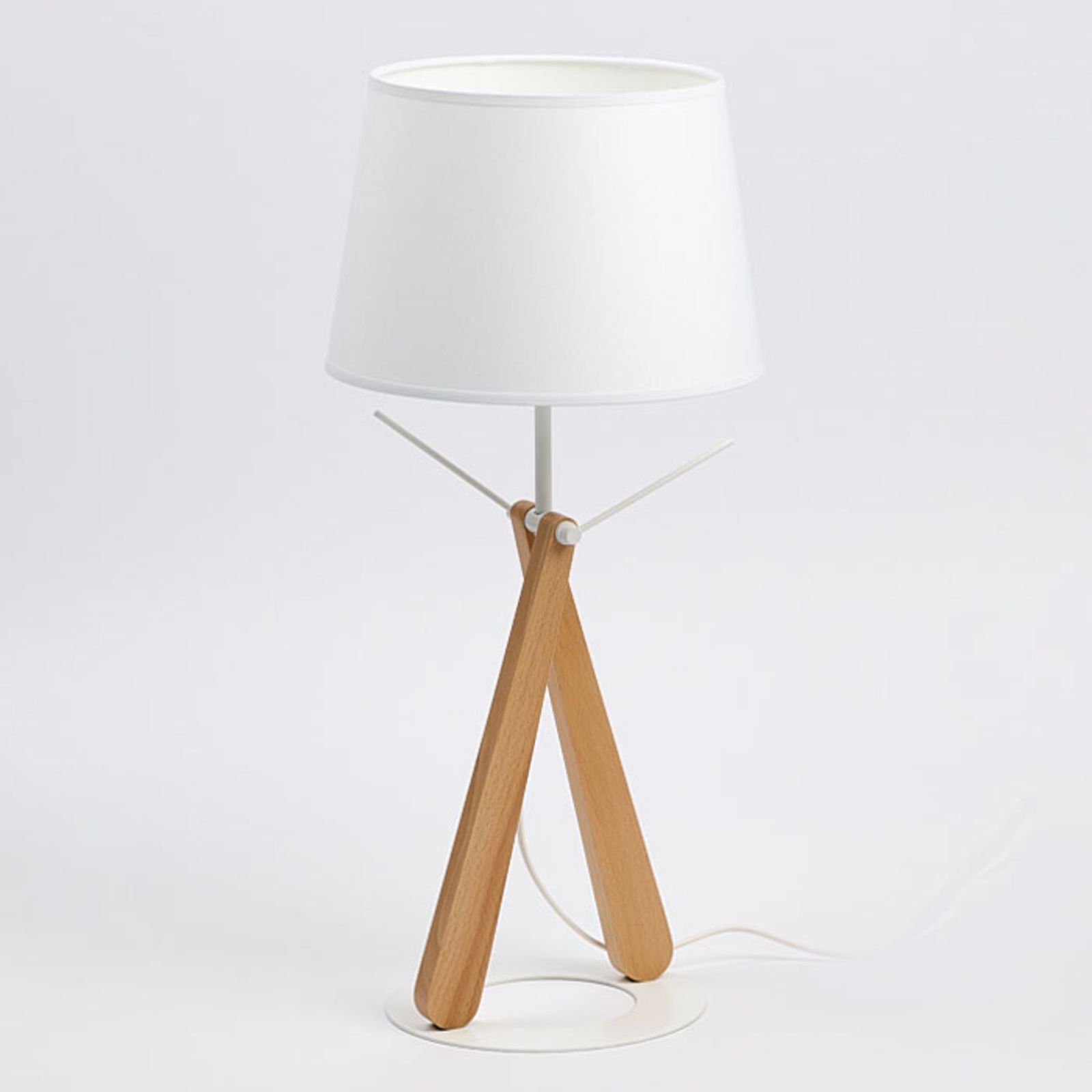 Lampa stołowa Zazou LT biała / jasne drewno