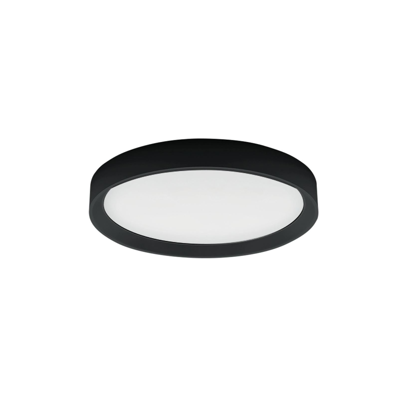 LED-taklampe Tara R, Ø 50,7 cm, svart, aluminium, 3 000 K