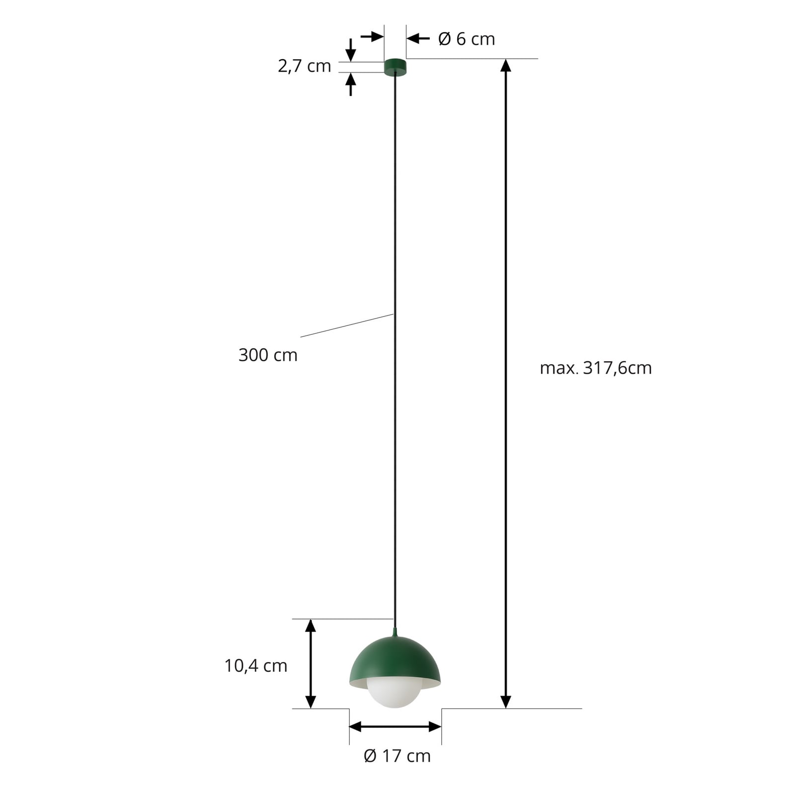 Żyrandol Nola Hide, zielono-biały, Ø 22 cm, aluminium/szkło, E14 Żyrandol Nola Hide, zielono-biały, Ø 22 cm, aluminium/szkło, E14