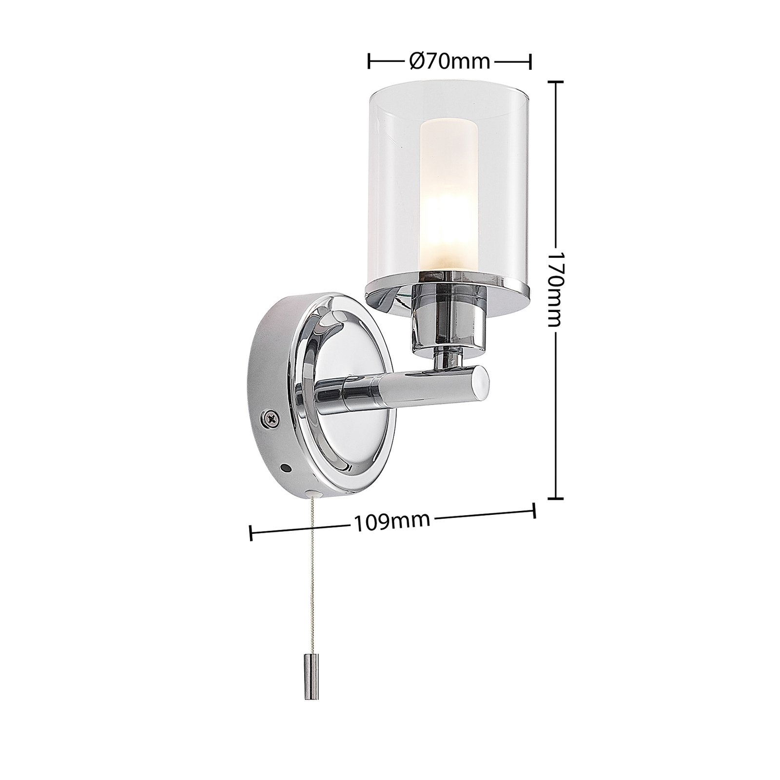 Vinza Wandleuchte Chrome/Clear - Lindby