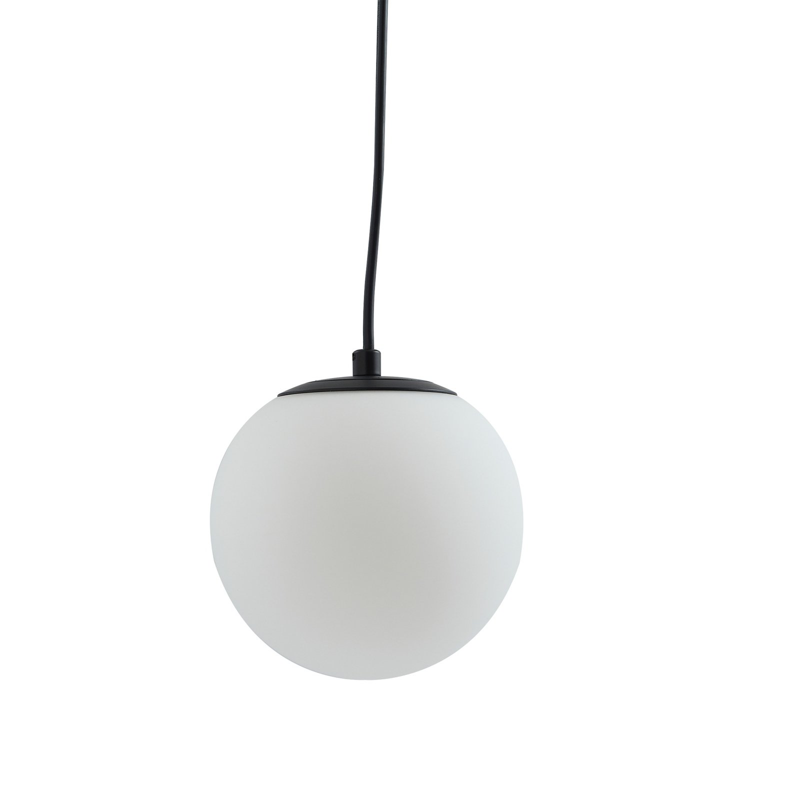 Lampa wisząca Lucande Bidolo, czarny, szkło, Ø 15 cm, IP44