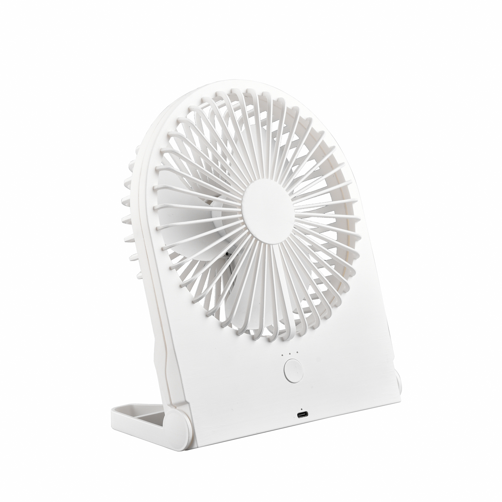 Ventilateur de table à batterie Breezy, blanc, silencieux