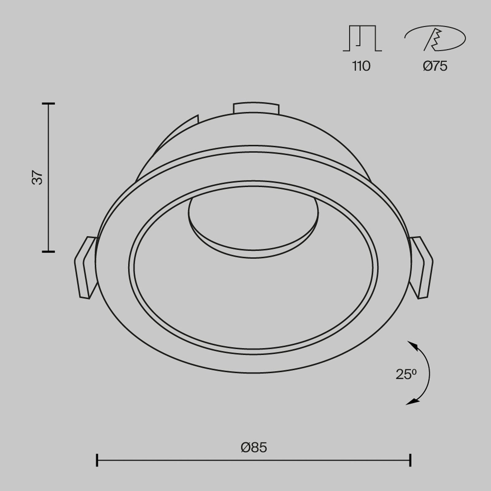 Maytoni recessed light Share, white/gold, Ø 8.5 cm, aluminium, GU10