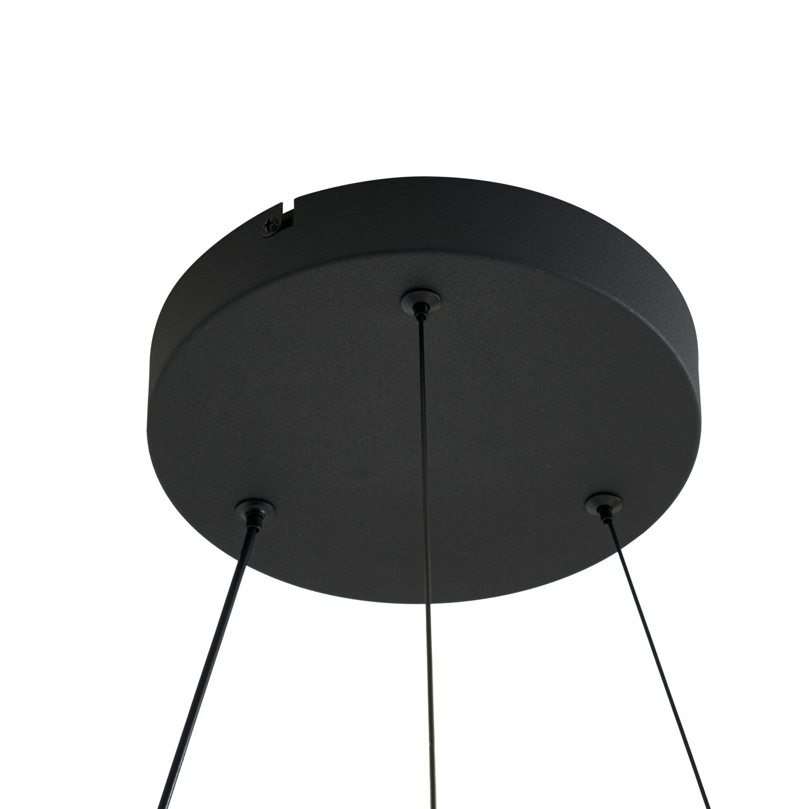 Lucande LED-Hängeleuchte Daelor, schwarz/Holz, CCT, dimmbar