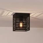 Lámpara de techo Piedritas, pantalla cuadrada negra