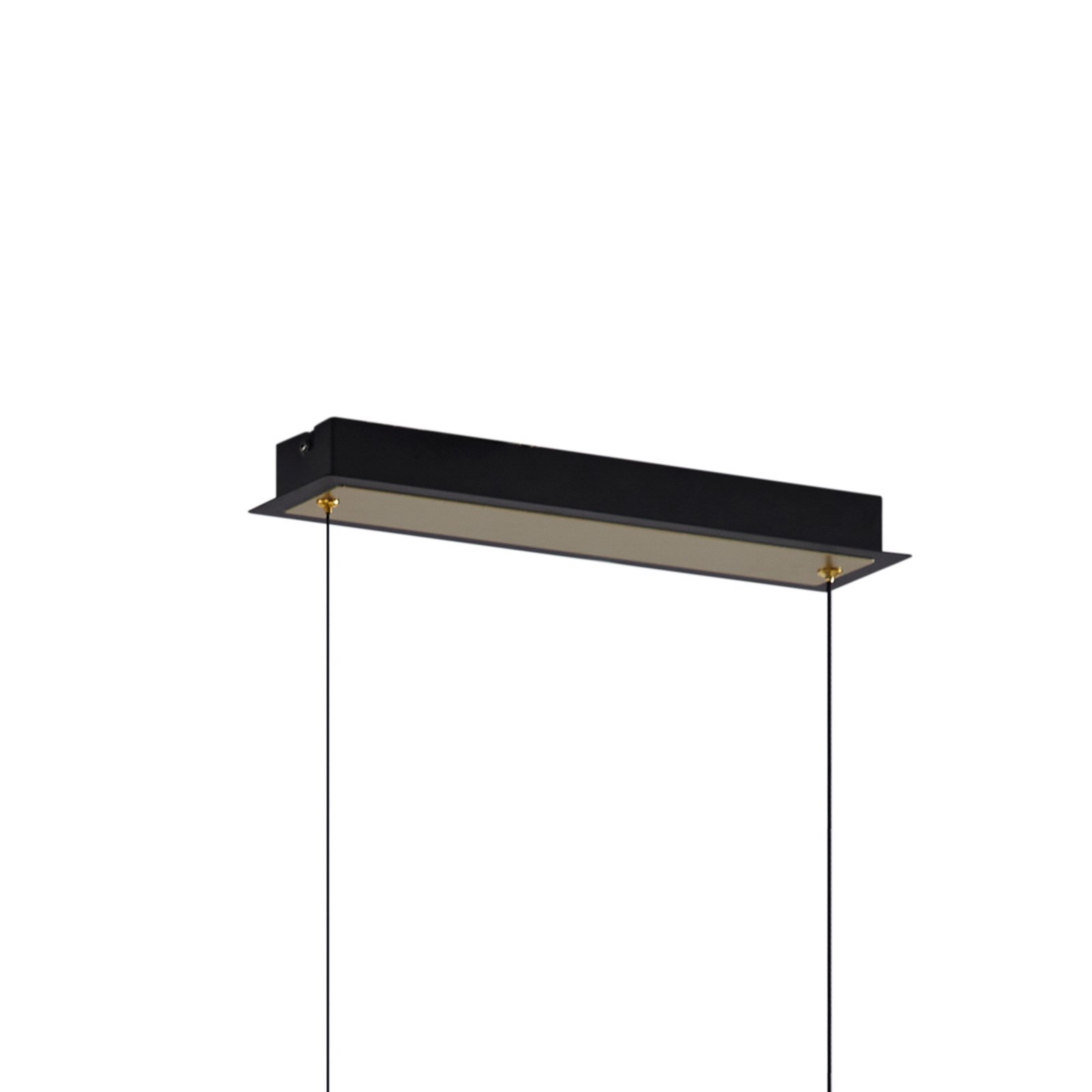 Lucande hanglamp Pallo, 7-lamps, zwart/goud, glas