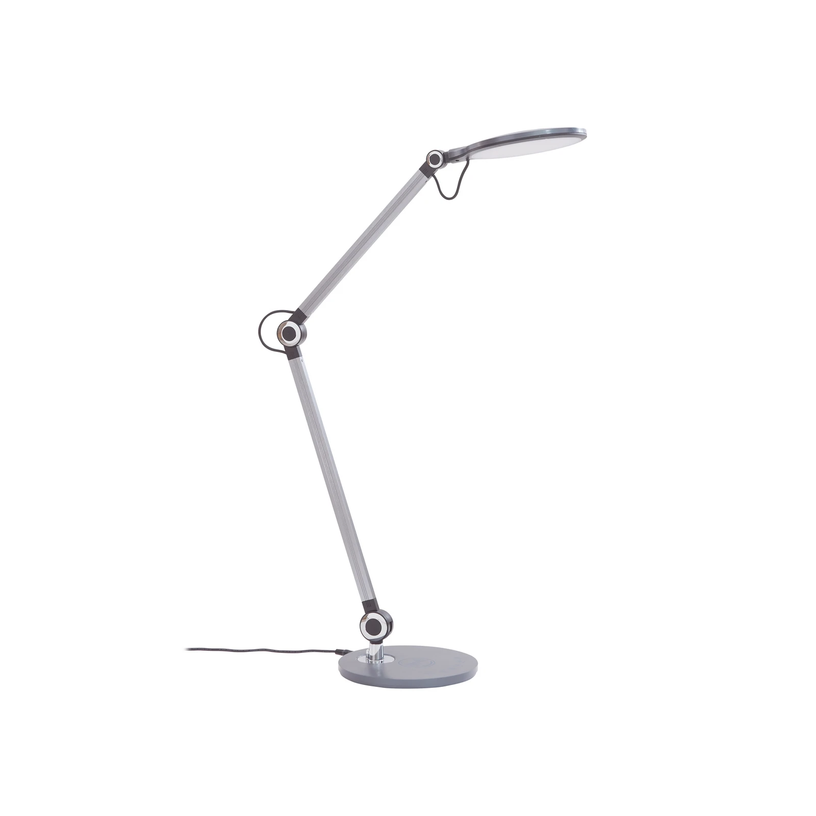 Lindby LED-Tischleuchte Nyxaris, grau, Metall, CCT, 50 cm