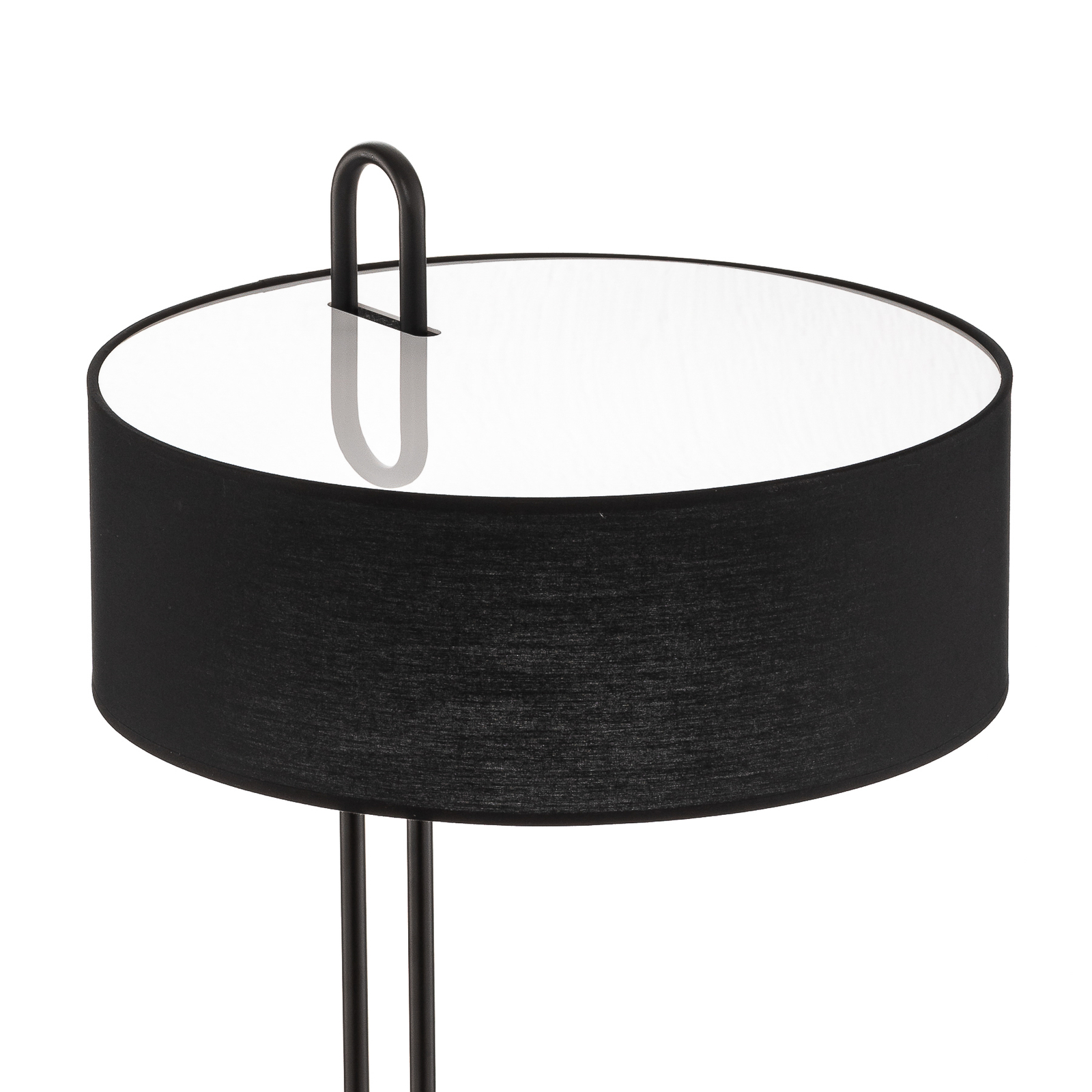 Clip textile floor lamp, black, height 150 cm