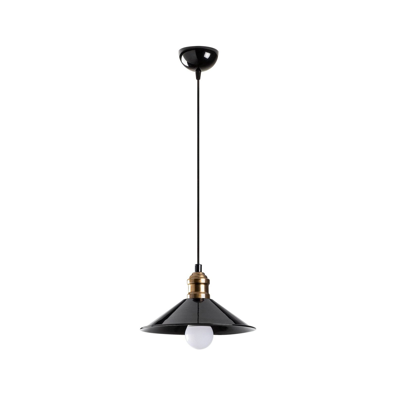 Viseća lampa Berceste 250-S, crna/zlatna, metal, Ø 24 cm