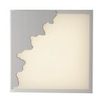 Chic wall light, angular, silver/satin, 38x38cm