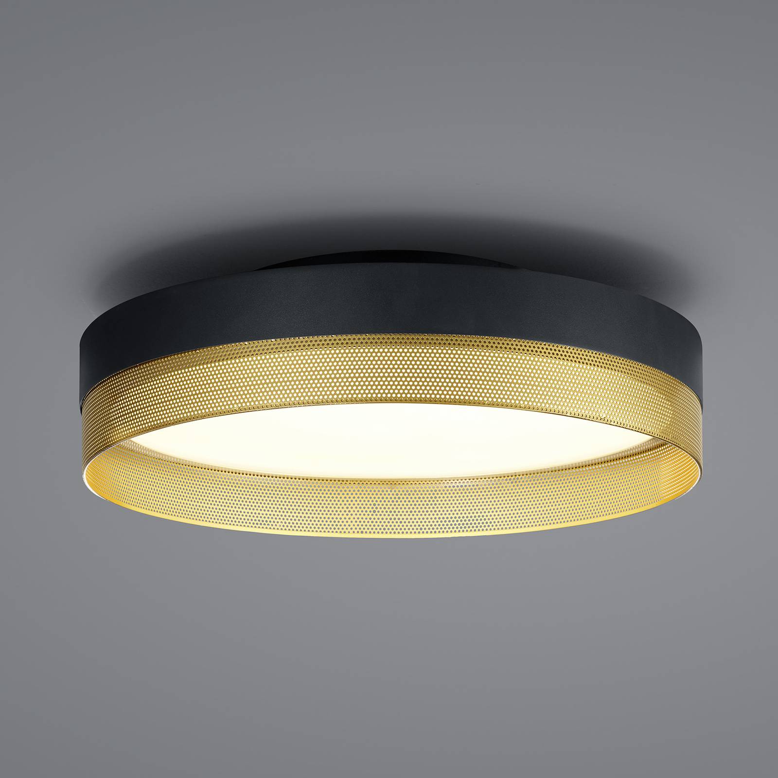 Sieťové stropné svietidlo LED, Ø 45 cm, čierna/zlatá