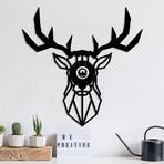 Applique murale W-051, noir, design cerf, bois MDF découpé au laser