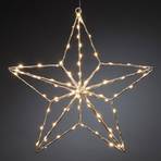 LED dekorativní světlo stříbrná hvězda 37 x 36 cm