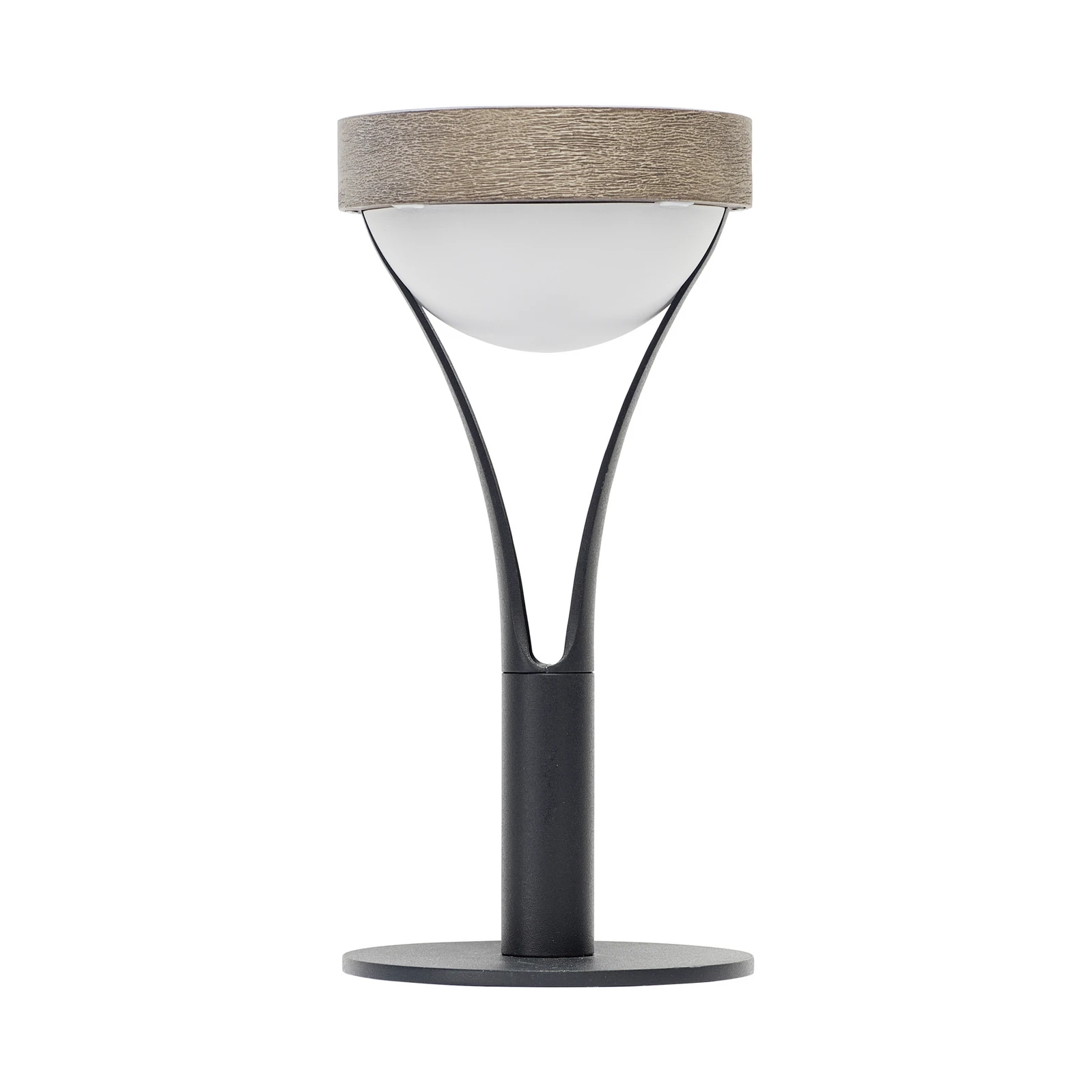 LED-Solartischleuchte Tyble, schwarz / teak, 2.700 K, 200 lm
