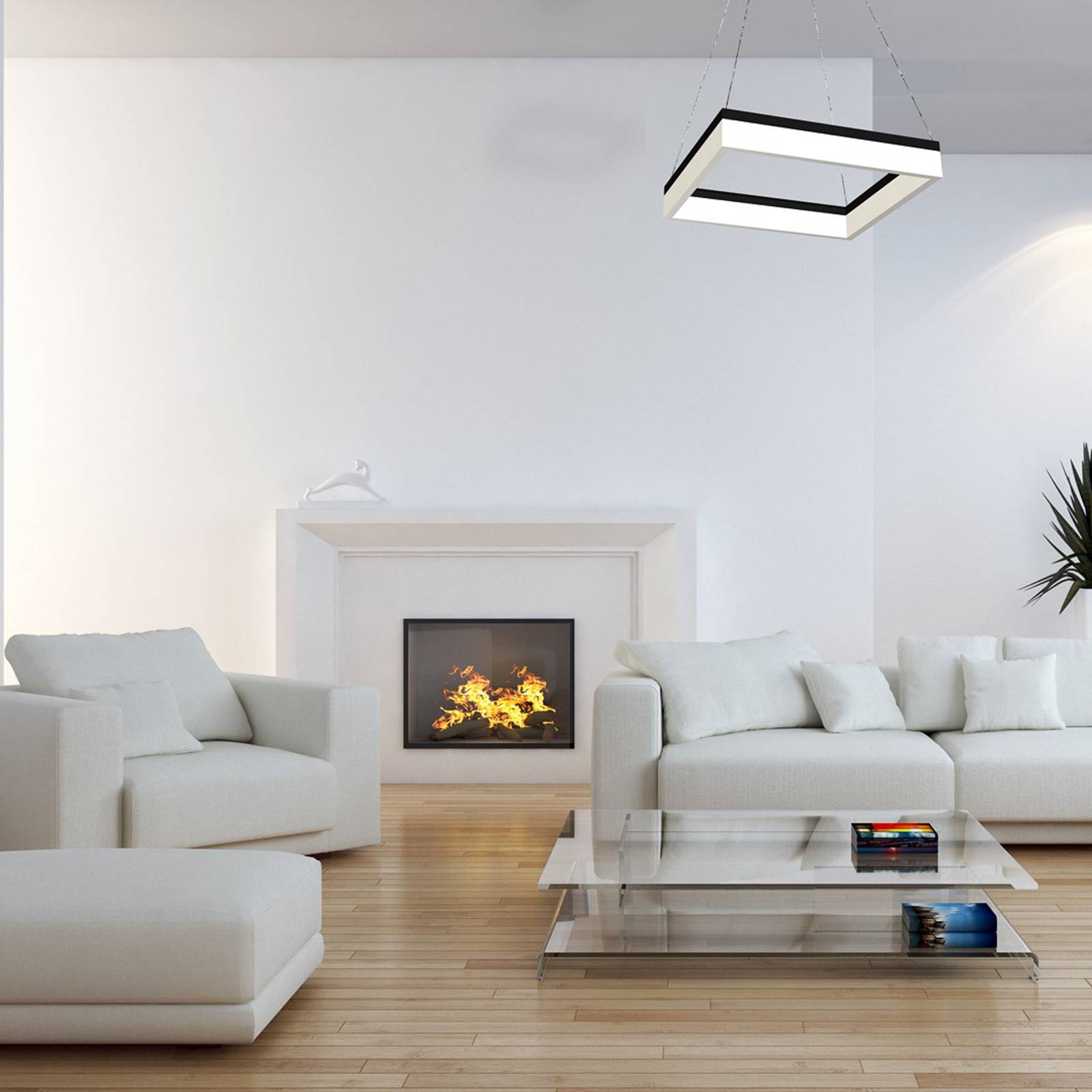 Lampa wisząca LED Nero, tworzywo sztuczne, czarna, 1-punktowa, 32 W