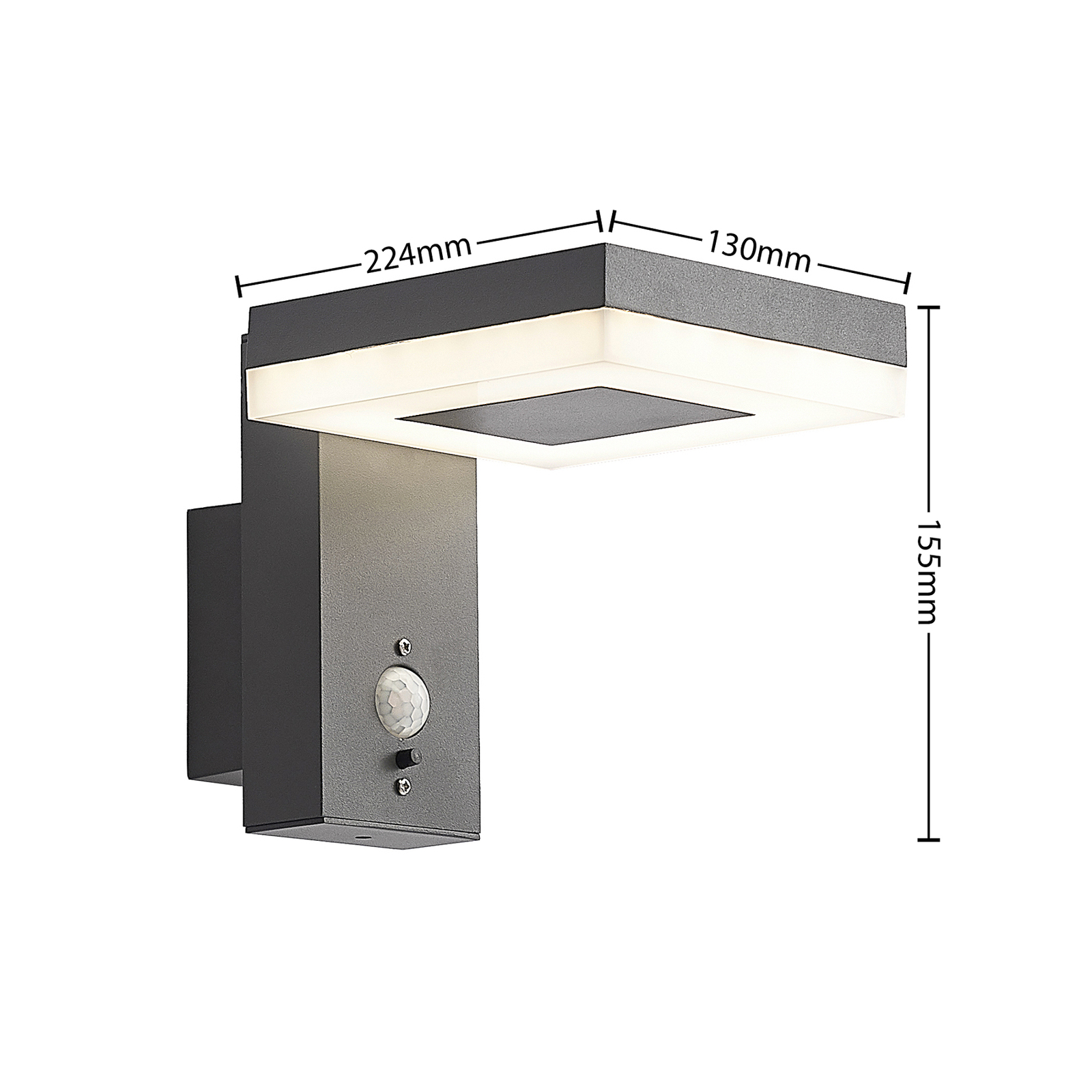 Lindby Laira LED solar outdoor wall light, 15.5 cm
