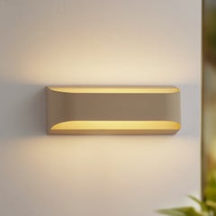 Lindby Applique da esterni LED Lenore, beige, metallo, 36,5 cm