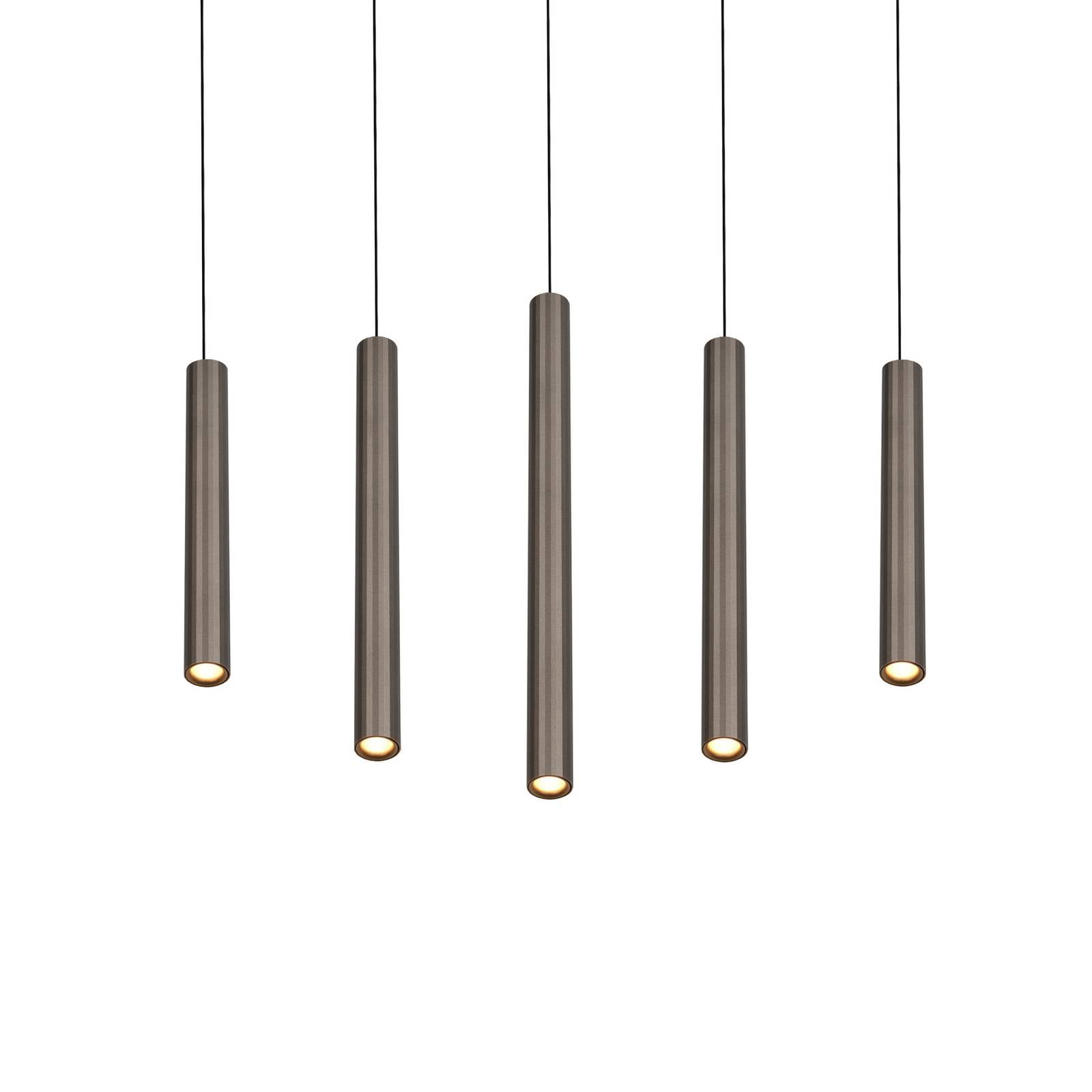 Trio Lighting LED hanglamp Arimato, lengte 94 cm, platinakleurig metaal, CCT