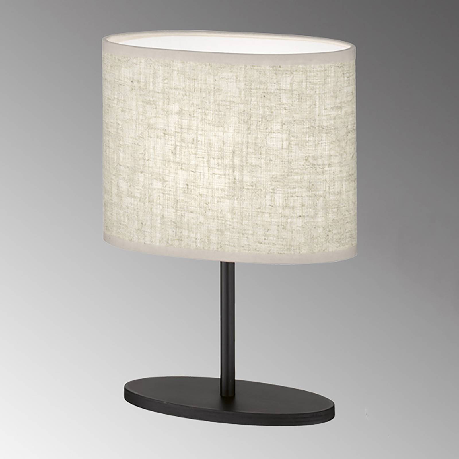 Image of FH Lighting Lampe à poser Momo, abat-jour tissu, noir/sable 4052231501111