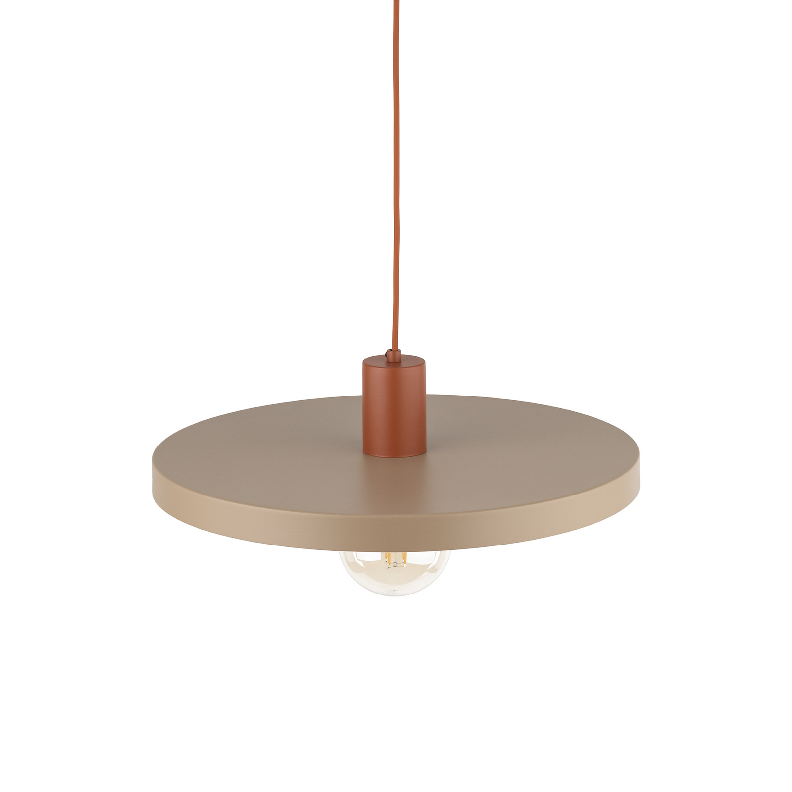 Suspension Sila, sable/rouge, métal, Ø 45 cm, E27