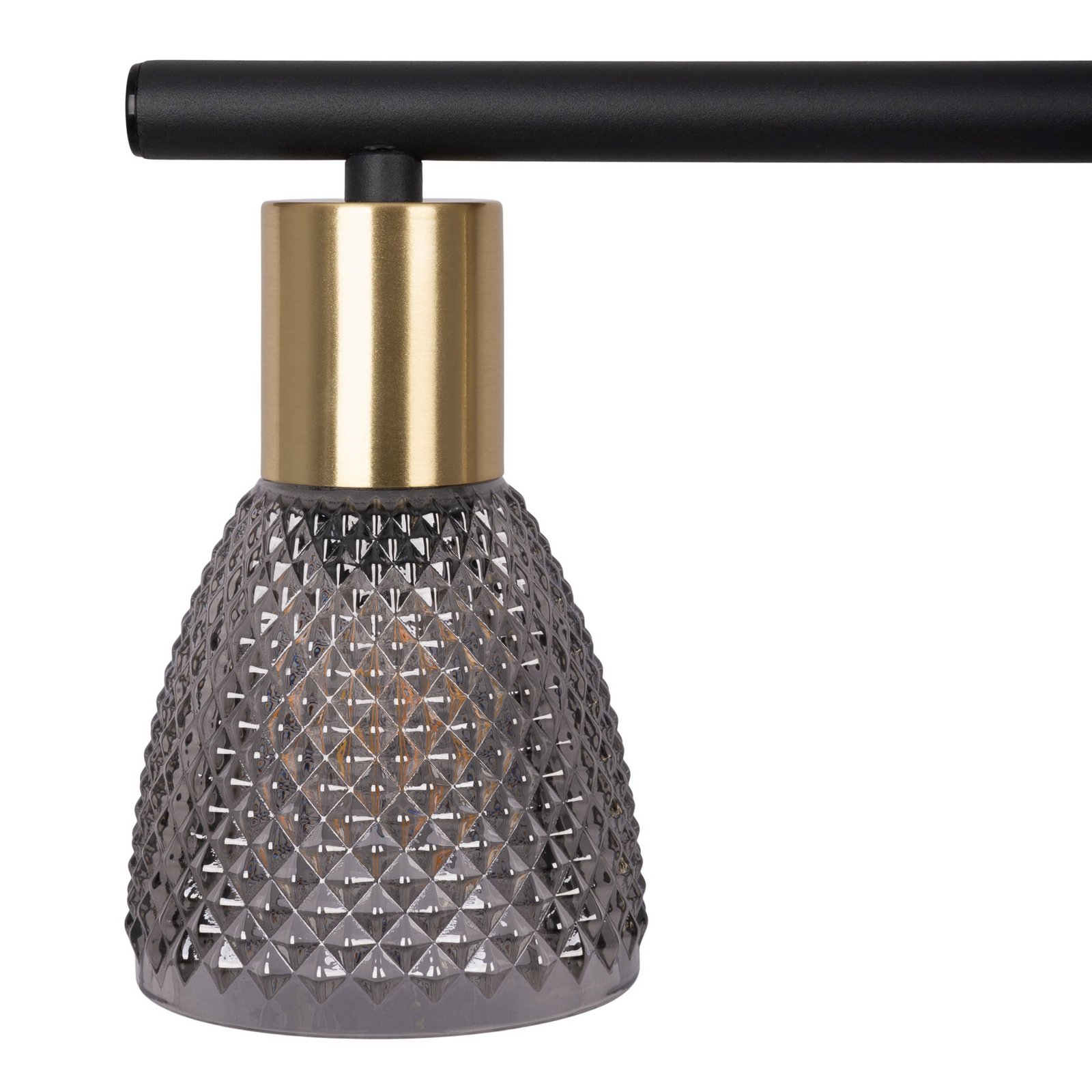 Hanglamp Lindita, 5-lamps, glas, rookgrijs, E14, verstelbaar Hanglamp Lindita, 5-lamps, glas, rookgrijs, E14, verstelbaar