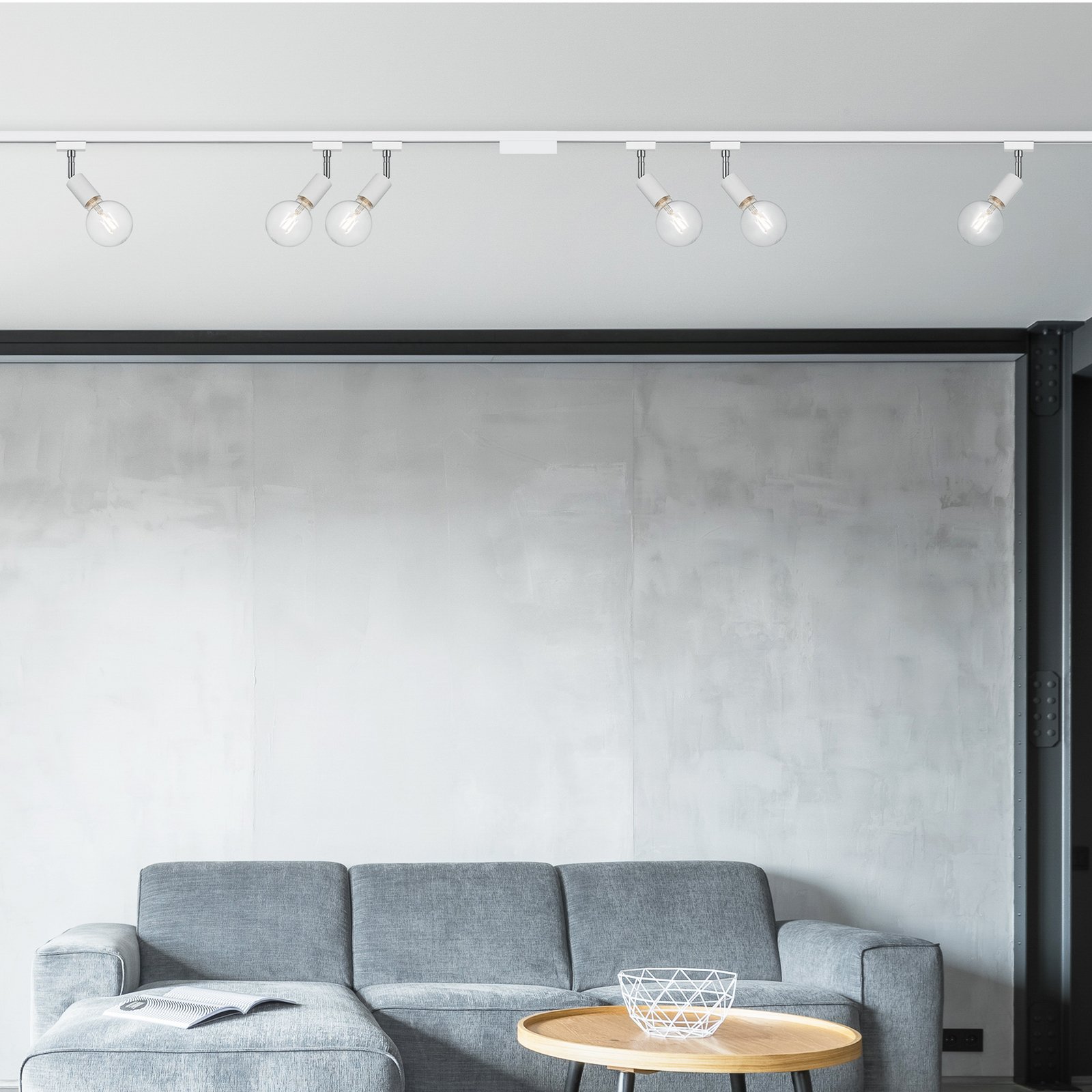 Sada koľajníc DUOline Diallo, biela 2 m 6-pl. E27-LED 2-pl.