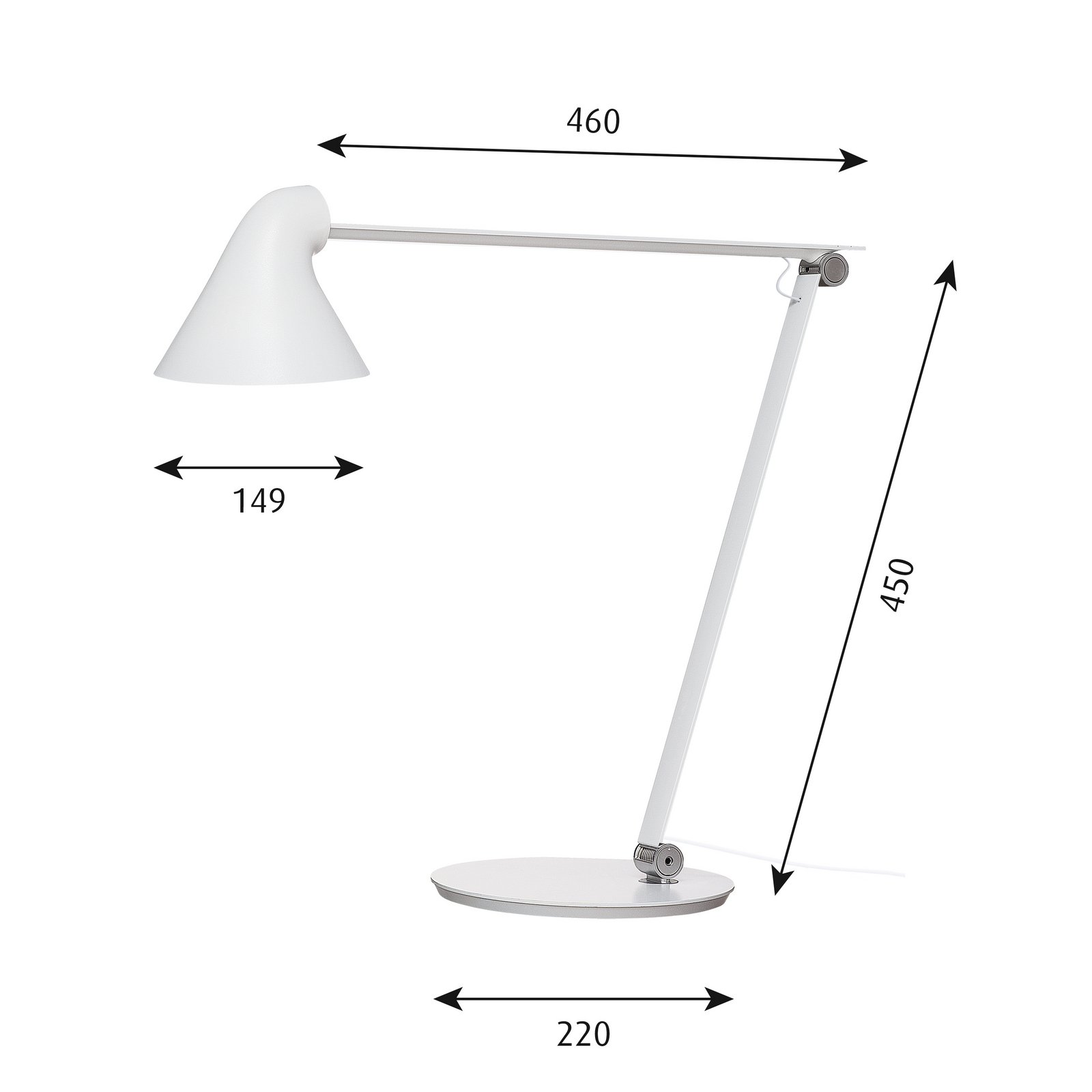 NJP Lampă de Masă cu Base 2700K White - Louis Poulsen