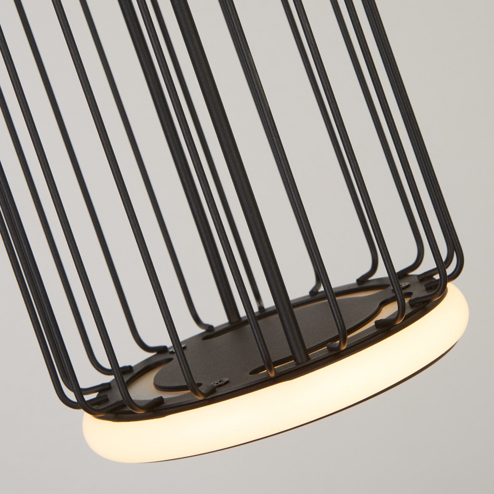Searchlight Lampă suspendată LED Cage 1 bec negru - Camera de zi / sufragerie - modern - negru satinat - Metal