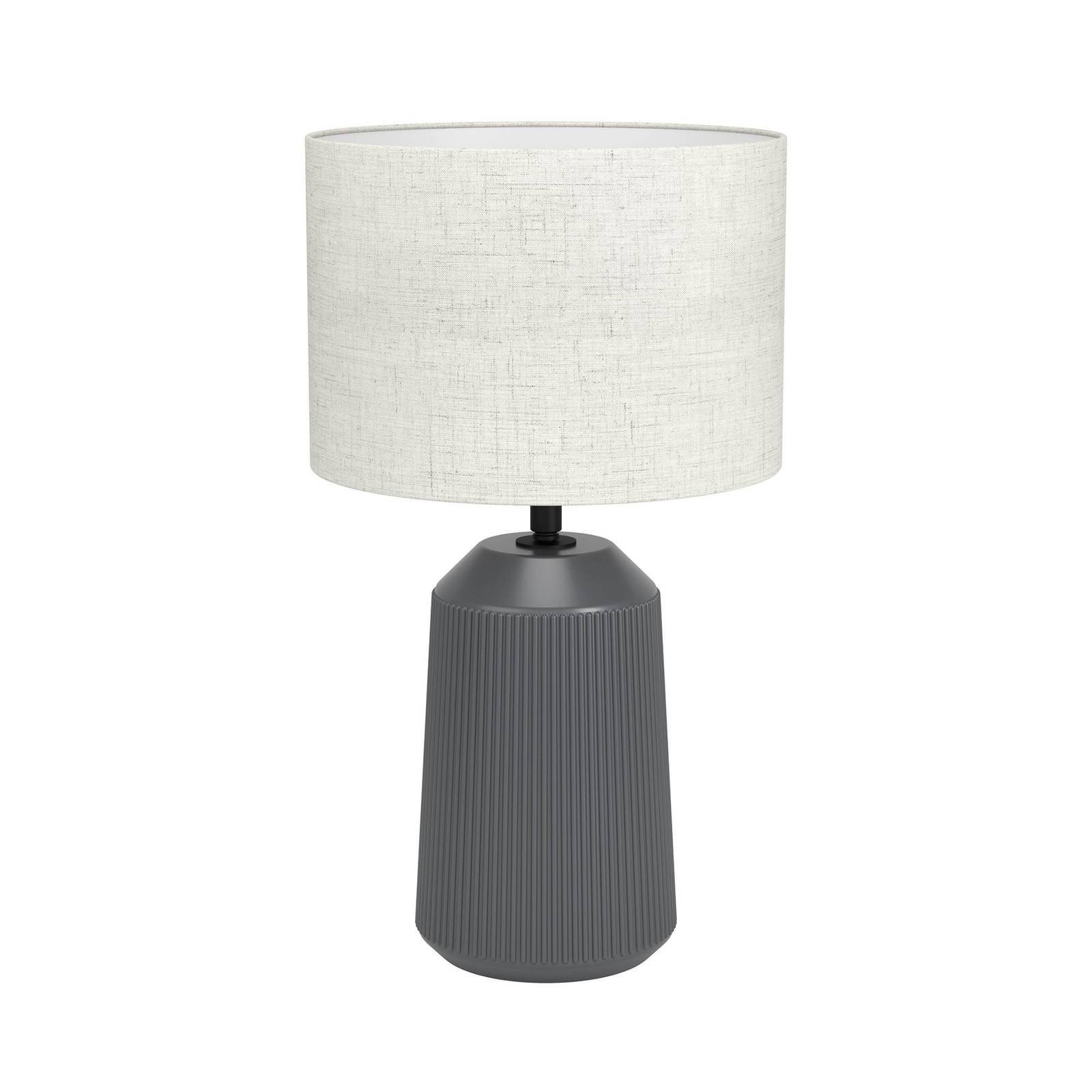 EGLO Capalbio bordlampe grå fod/natur skærm