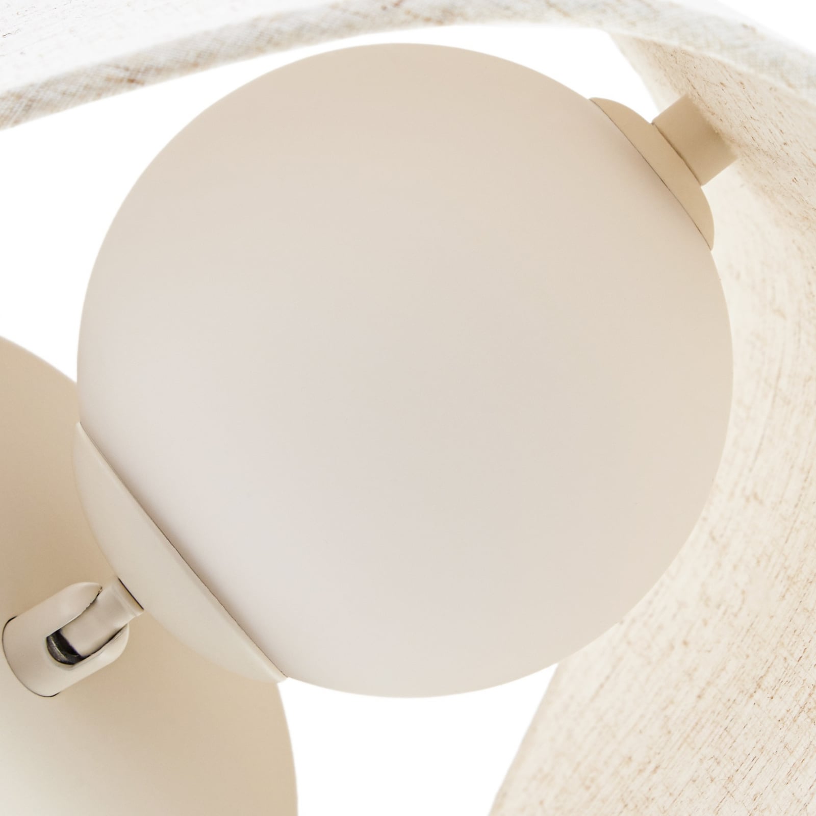 Applique murale LED Tamani, hauteur 18 cm, beige, lin, à intensité variable -