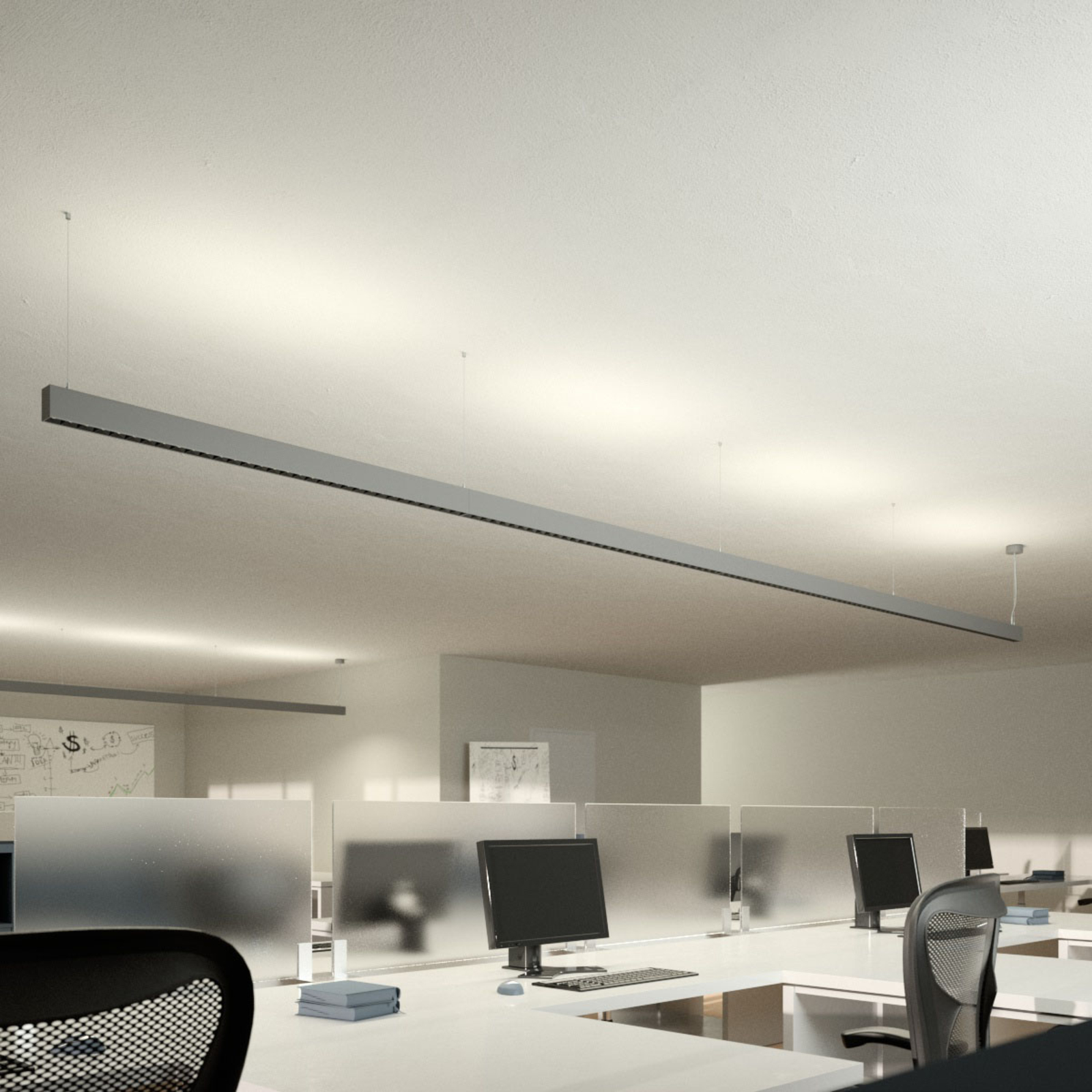 LED-Office-Pendellampe Laris, silber