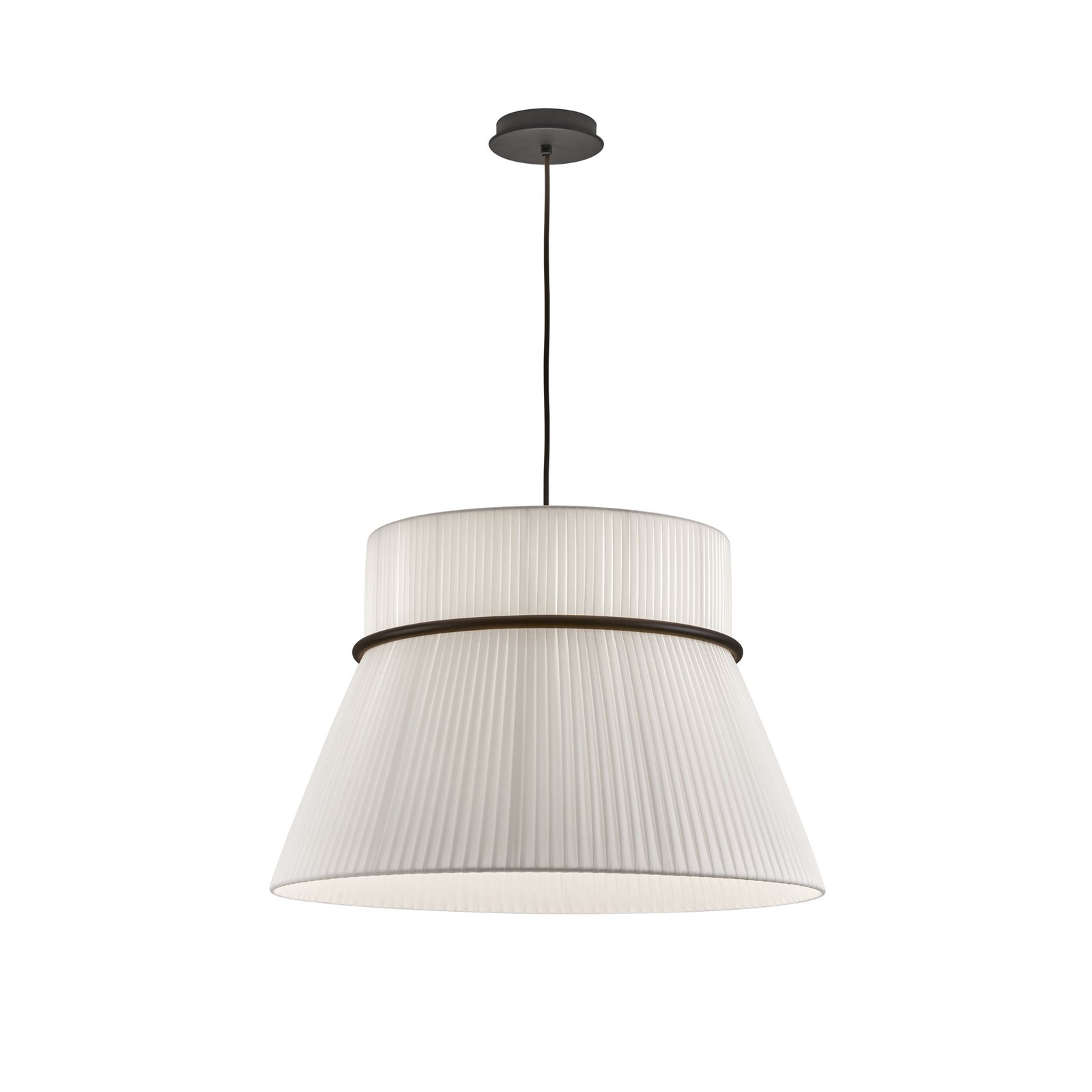 Bover hanging light Folie S, white/black, Ø 60 cm, fabric