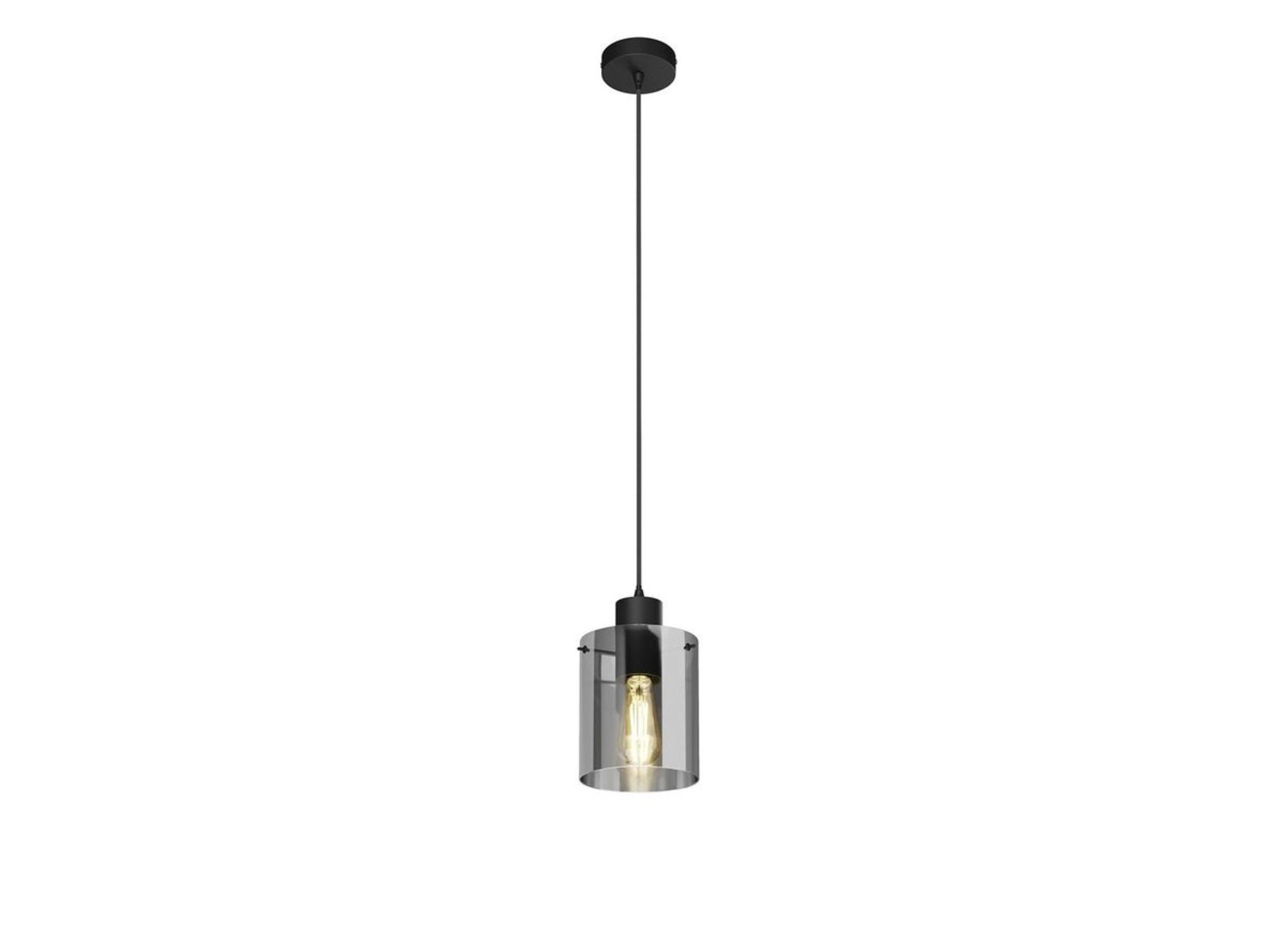 Kourtney Závěsná Lampa Black/Smoke - Lindby