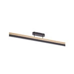 Plafoniera LED Holven, 113 cm, nero/legno, dimmerabile, CCT - Lucande
