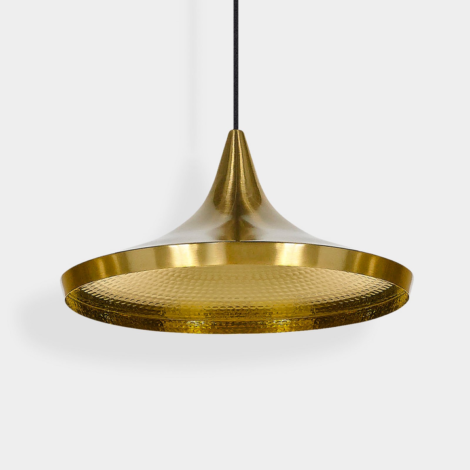 Tom Dixon LED hanging light Beat Wide, brass-coloured, Ø 36 cm