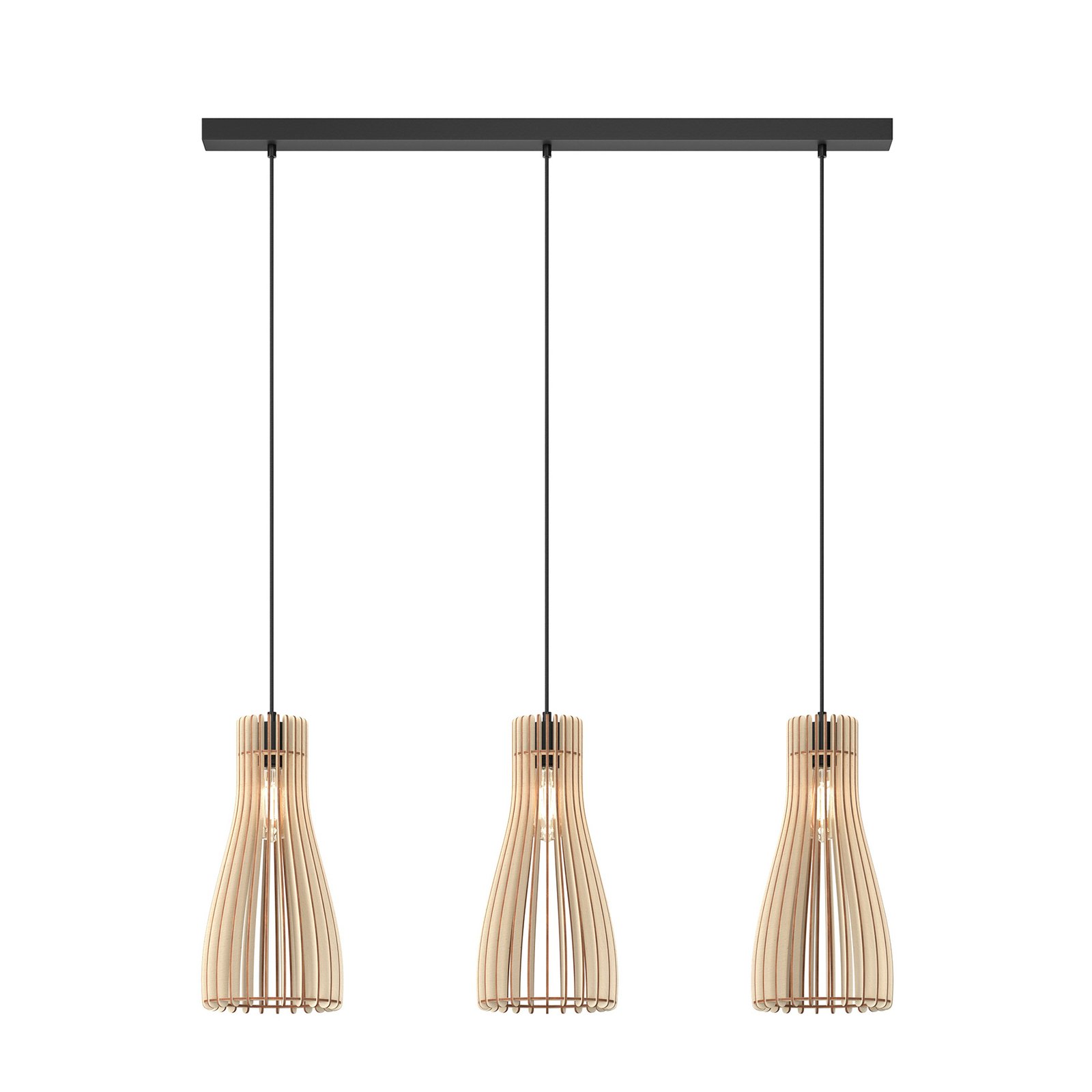 Furn 3 Taklampa Black/Wood - Envostar