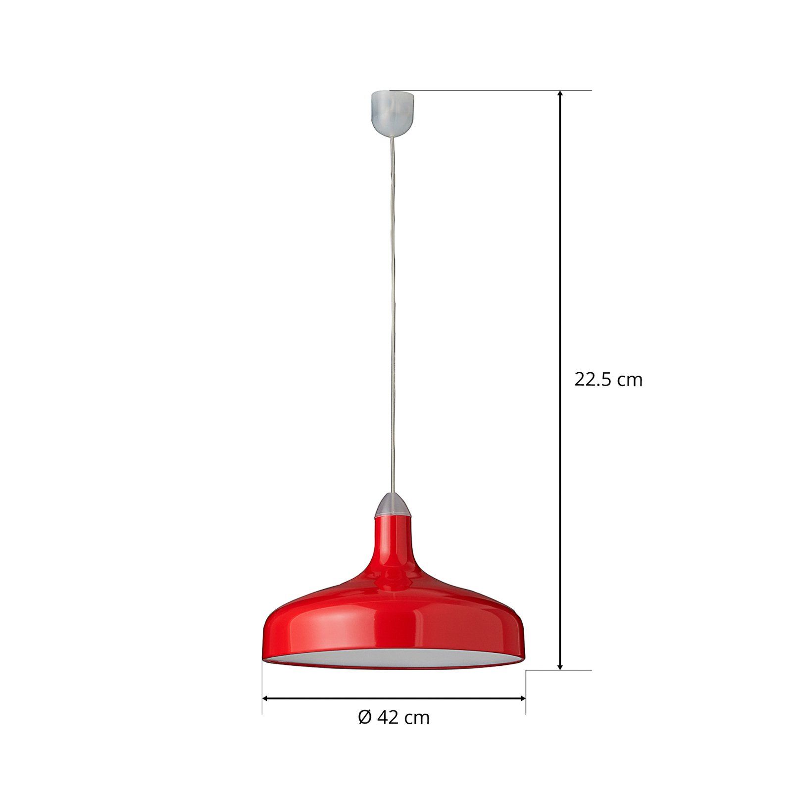 Duża lampa wisząca Brasilia w kolorze czerwonym