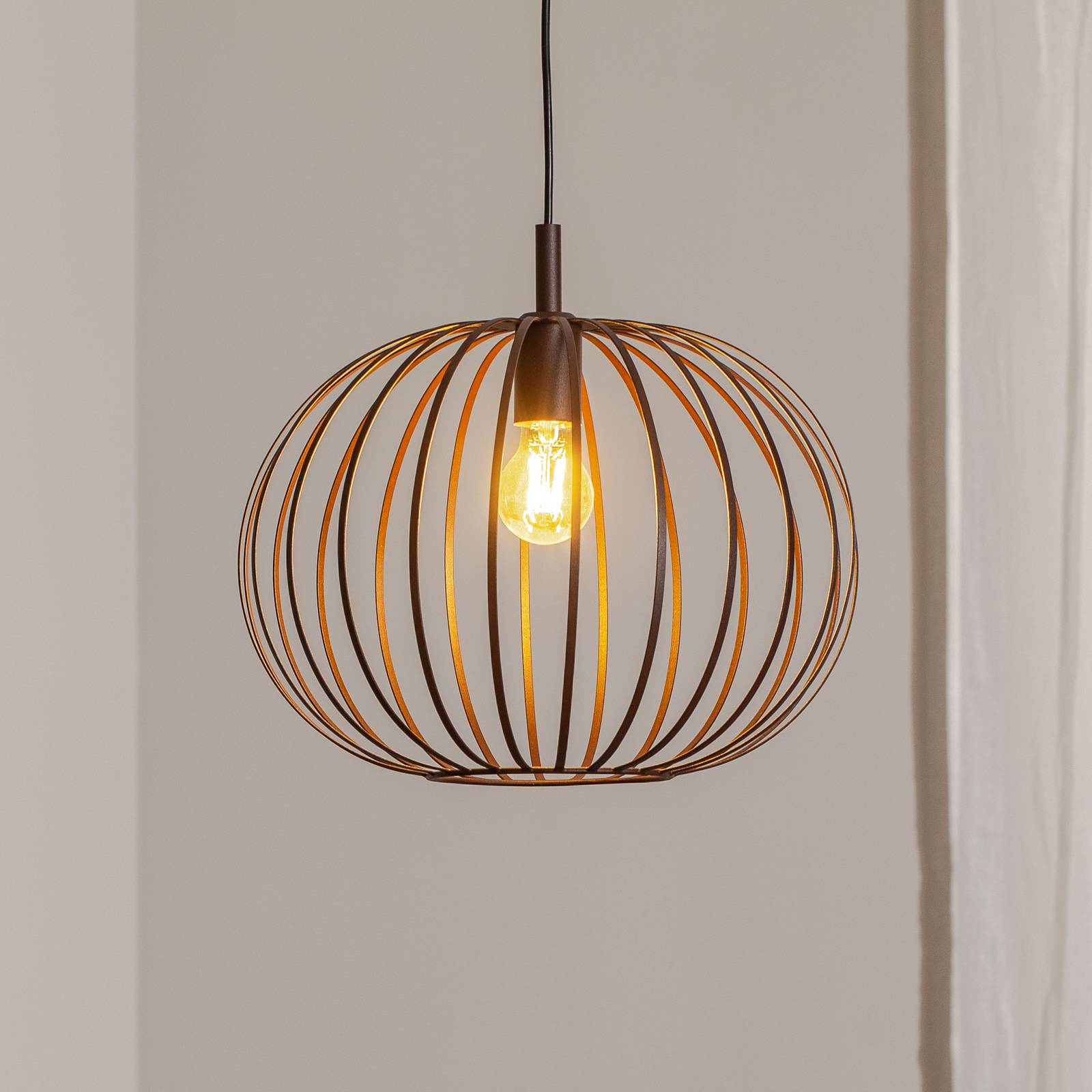 Pendelleuchte Valor, dunkelbraun, Stahl, Ø 40 cm günstig online kaufen