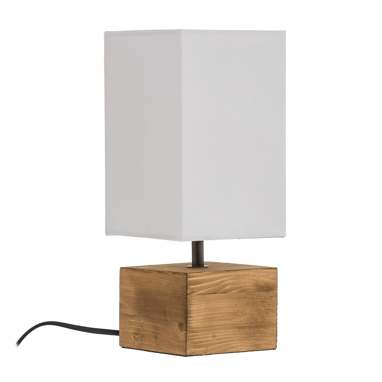 Lampada da tavolo Woody base legno, 12 cm x 12 cm