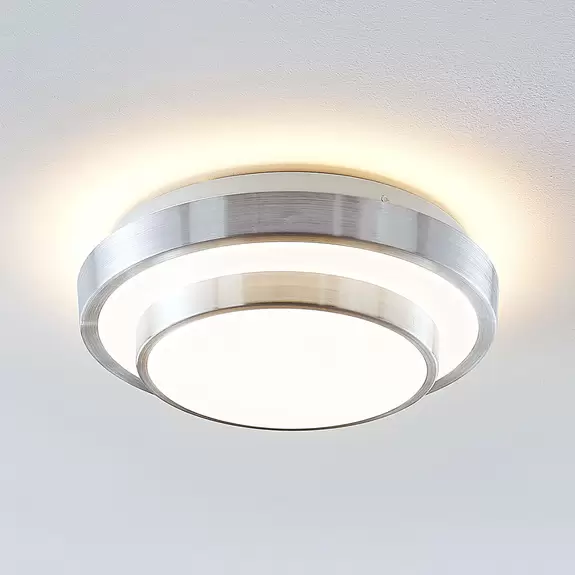 Lampenwelt Lindby Naima LED-Alu-Deckenlampe, rund, 29,5 cm