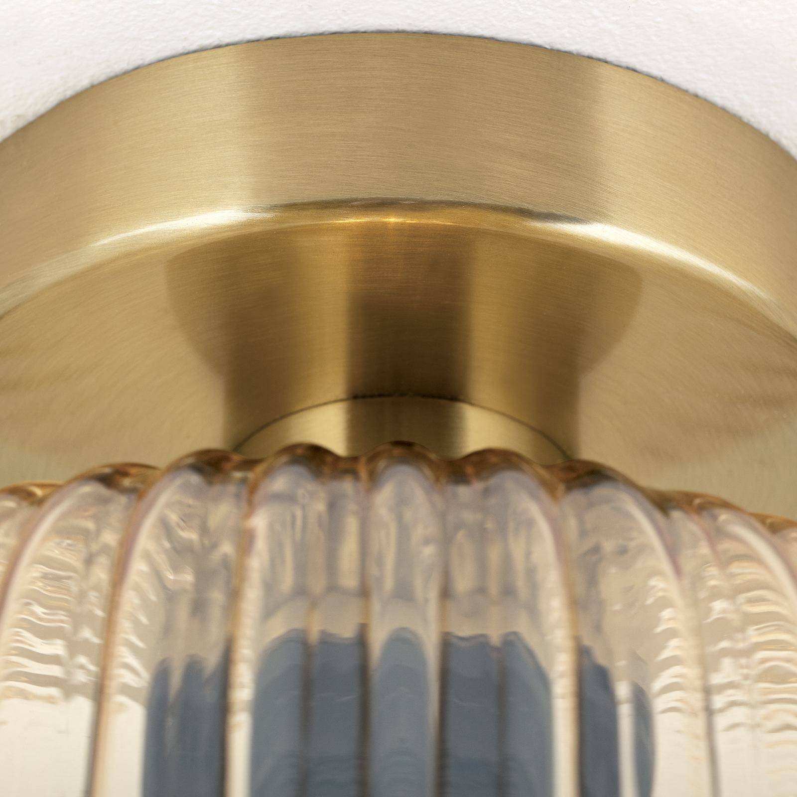 Lampa sufitowa Carneval, bursztynowa, Ø 20 cm, szkło, E27