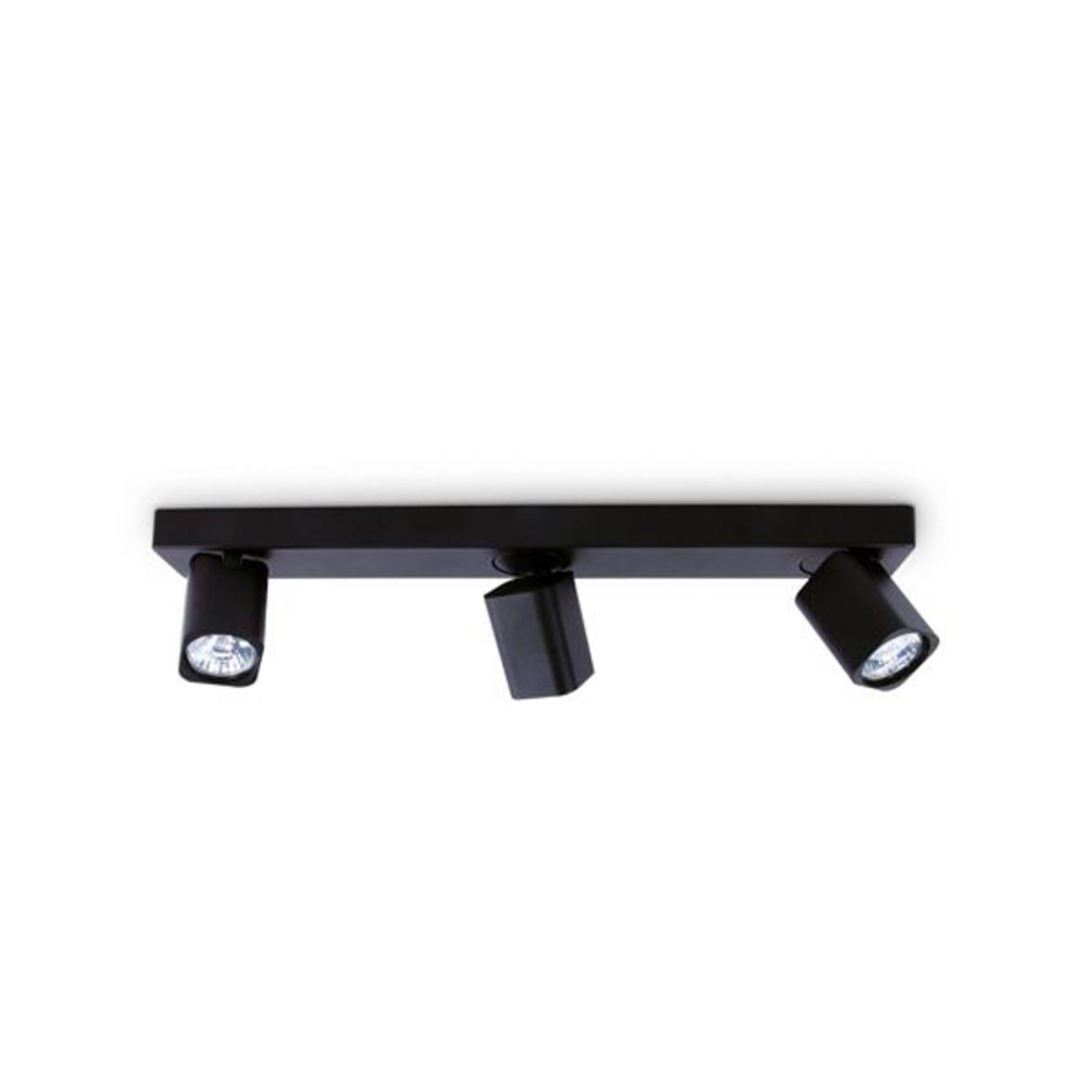Ideal Lux Deckenspot Rudy Square, schwarz, 3-flammig, Metall